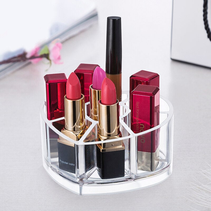 Acrylic Lipstick Organizer Heart Shape